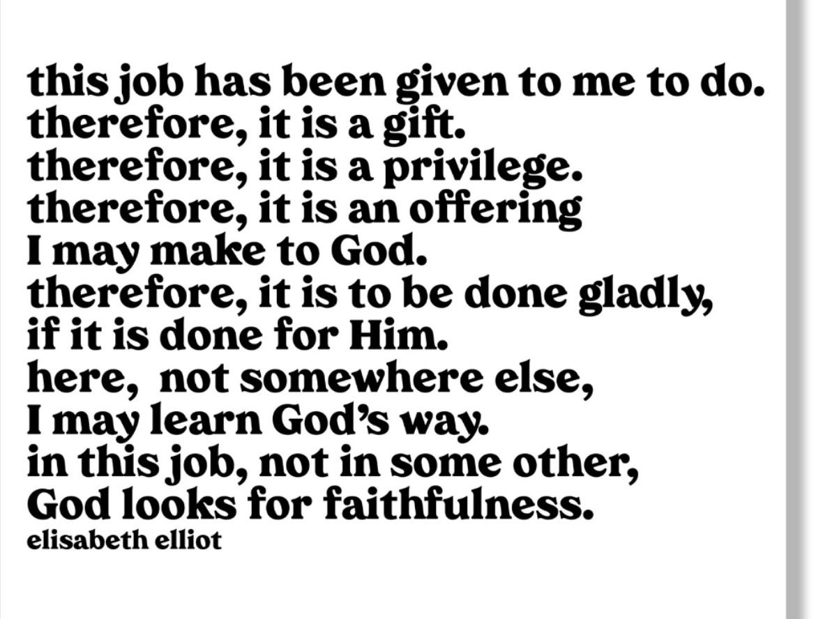 mikesharrow's tweet image. Elisabeth Elliot dripping uncommon wisdom and truth on #work and faithfulness. 

@DavidBahnsen she would have endorsed “Full Time” :)