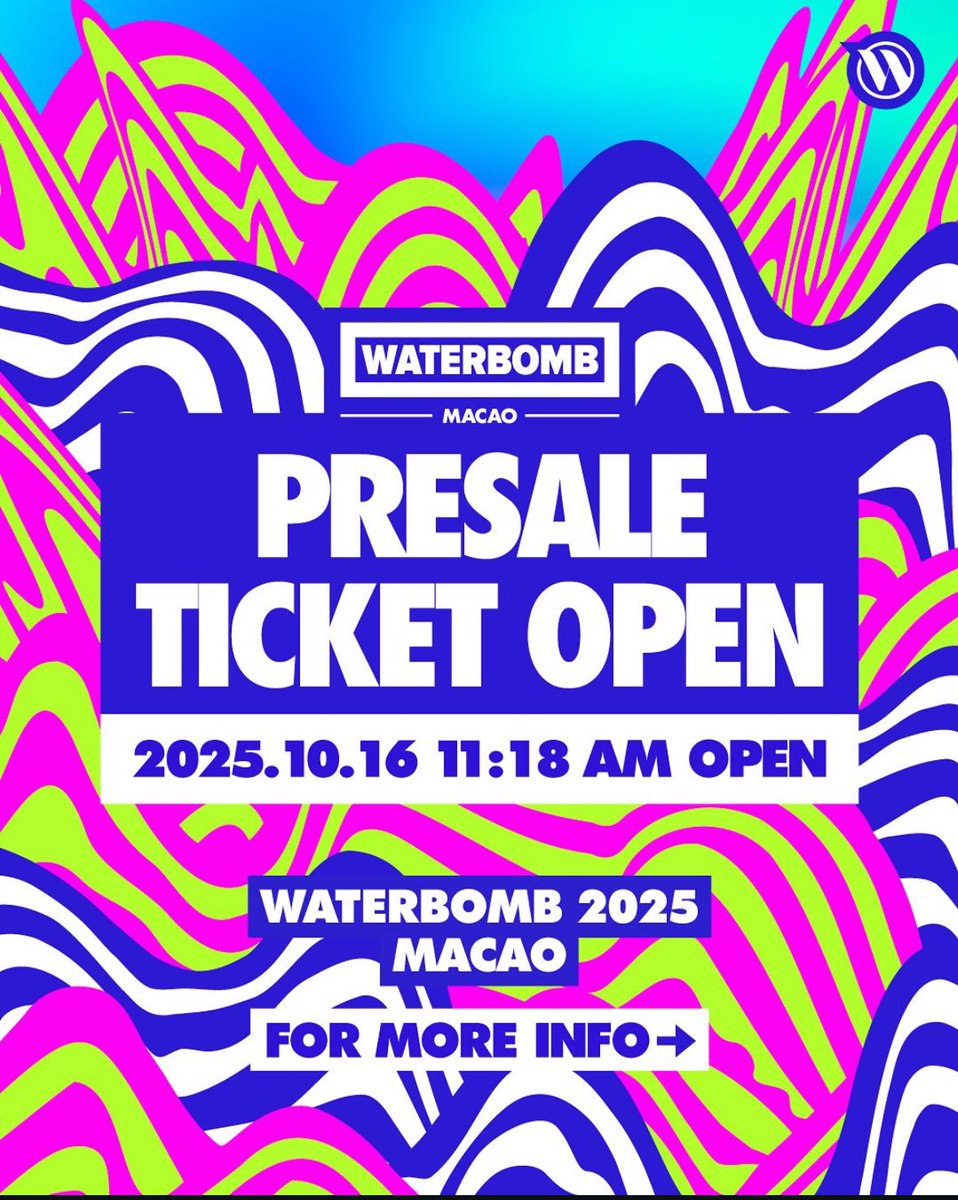 Presale happening for Waterbomb Macao on 16.10 😍😍

Kun will be performing on Day 2 9.11 (Sunday) 

#CaiXukun #Kun #蔡徐坤 #차이쉬쿤