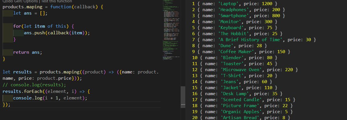 yashanshhhraj's tweet image. Day 40 & 41 of my Confident Development Journey with @rohit_negi9 Bhaiya.
What I learnt:
1. forEach Loop & Map, Filter, Reduce Method.
2. Set & Map datatype in JS.
HW: Implementing custom Map Method... Done✅
#WebDev #TechTwitter #CodeSnippet #Programming