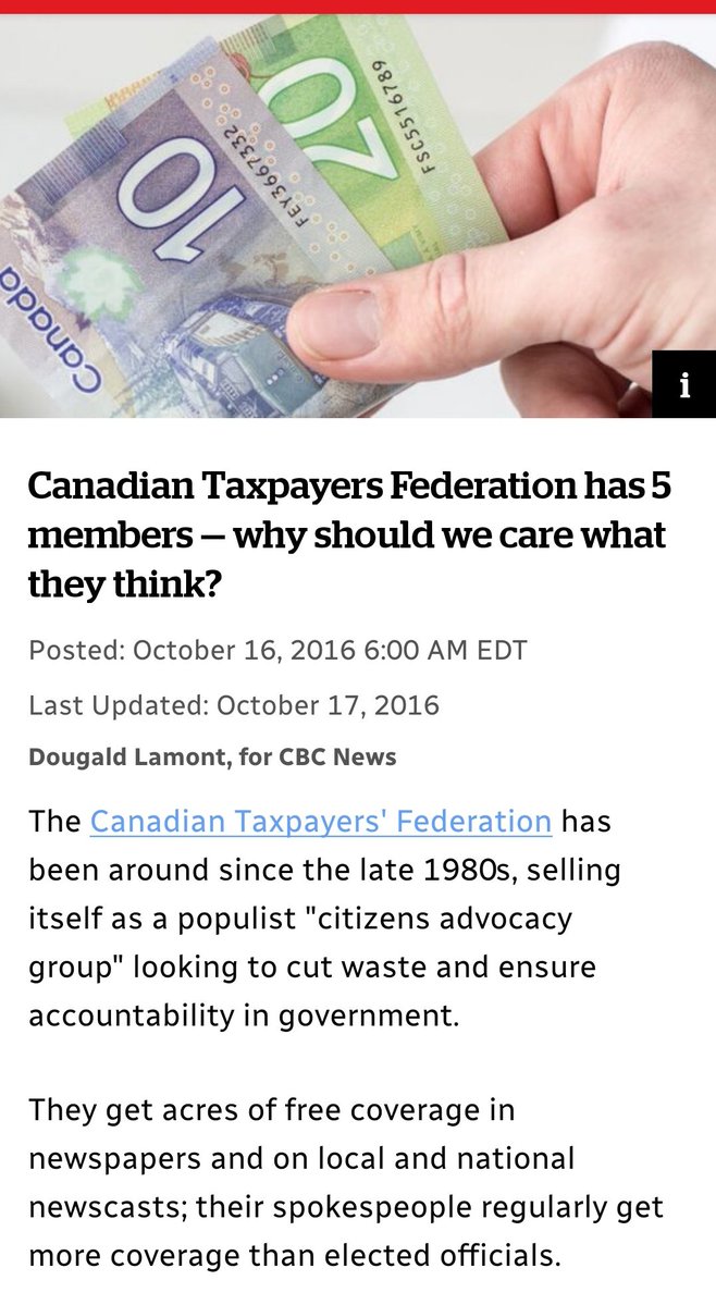 patgagnon_75's tweet image. Keep in mind, the Canadian Taxpayers "federation" consists of... wait for it.... 5 members. The CTF is a fake grassroots populist organization.