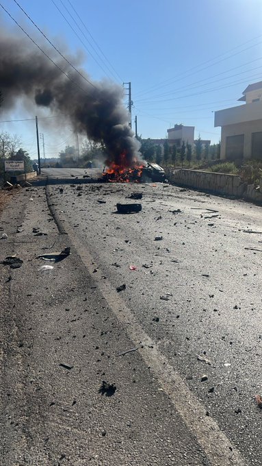 بالصورة والفيديو- غارة تستهدف سيارة جنوبا