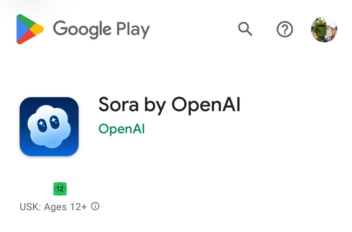 testingcatalog's tweet image. Sora app for Android appears on Google Play available for pre registration. 

APKPLZ? 👀