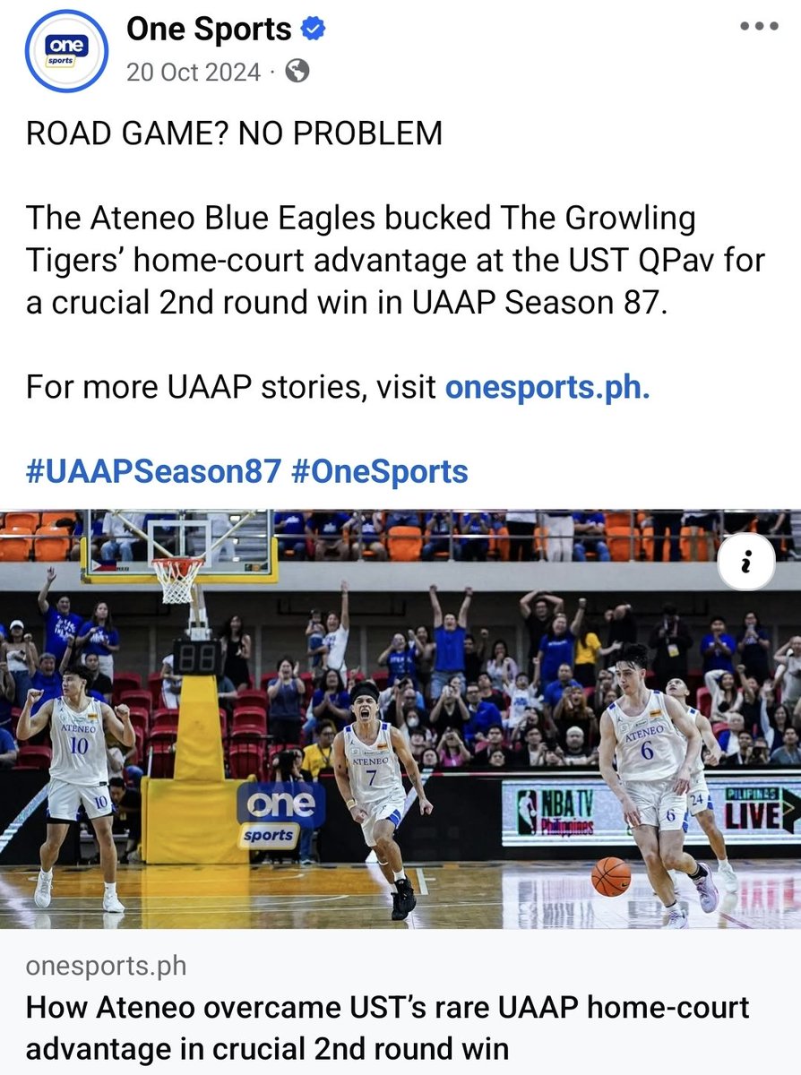 USTfyt's tweet image. AMANOS!

October 20, 2024: Ateneo defeated UST at the Q PAV

October 11, 2025: UST defeated Ateneo at the Blue Eagle Gym

#GoUSTe
#OBF
#UAAPBasketball