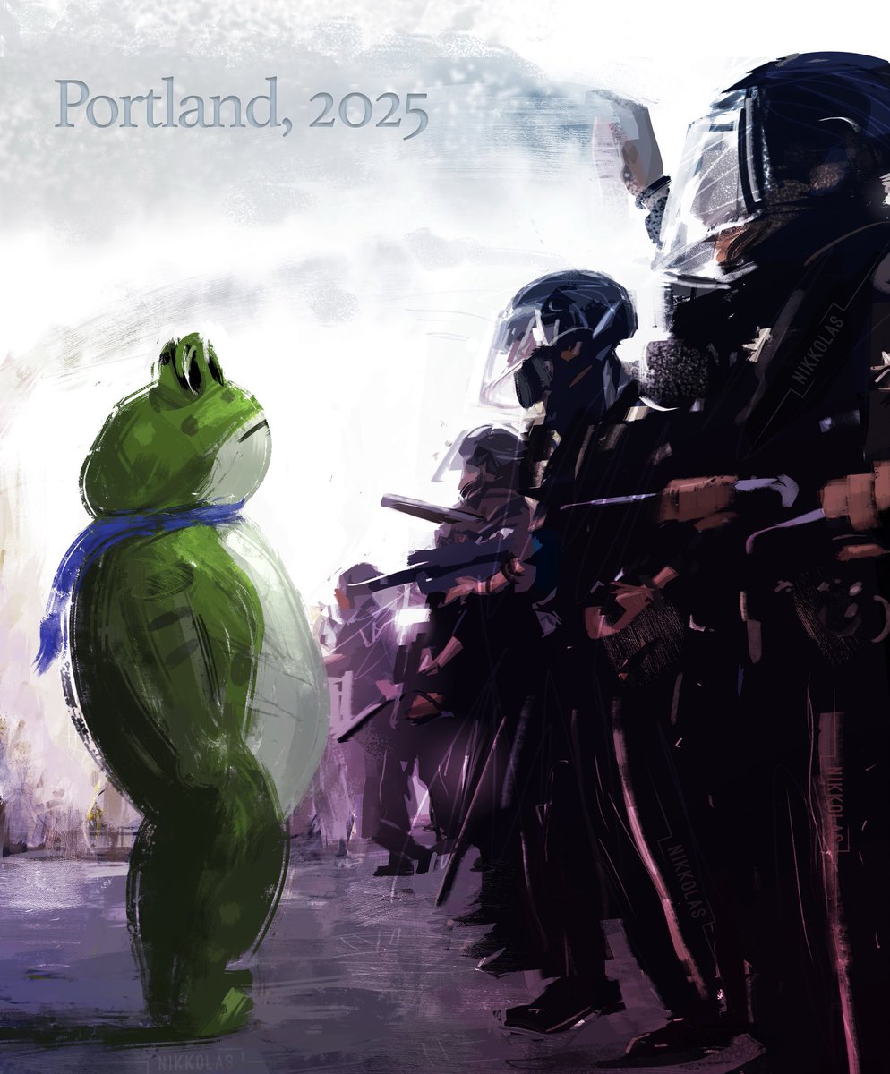 kaya2915's tweet image. #FreedomFrog ❤️‍🔥🤍💙 👏🏼👏🏼👏🏼👏🏼🐸#Portland #Resist 🇺🇸
Art by: @4NIKKOLAS