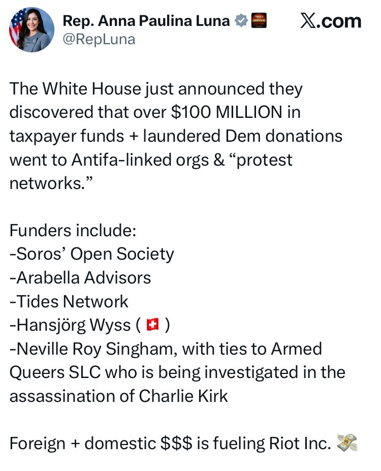 CreasonJana's tweet image. Thank you @RepLuna for listing the companies financing ANTIFA.

I have a question … Don’t those foreign entities have to register with the @StateDept if they are donating to or financing organizations in America?! And if that is the case, why wasn’t this caught sooner?! Was the…