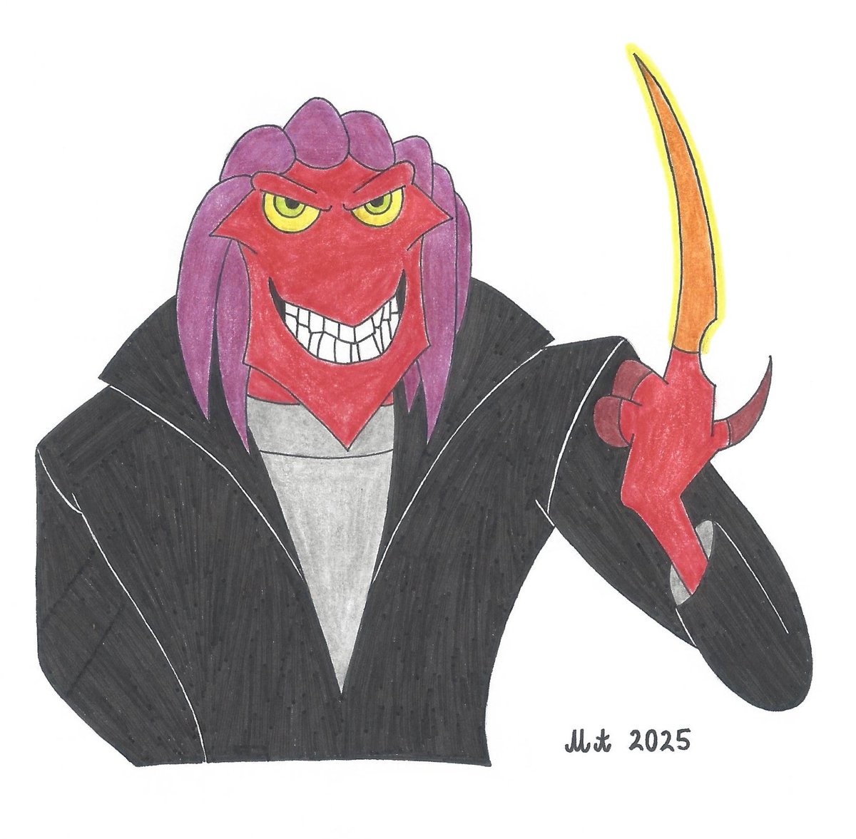 FanartFriday is here! And since it's the Halloween month, I thought drawing  a few pics of cartoon villains. Here we have is Thrax, the main antagonist  from Osmosis Jones. \, image size:1200x1177