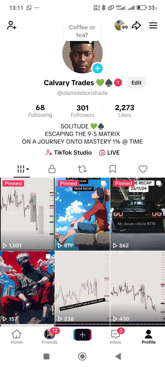 Just crossed 300 followers on TikTok and hit my first 1K views! This might seem little to many of you, but I know the effort I’m putting into building my brand and becoming one of the few who do this. Follow along the journey
Here's my Tiktok link tiktok.com/@olamideborish…