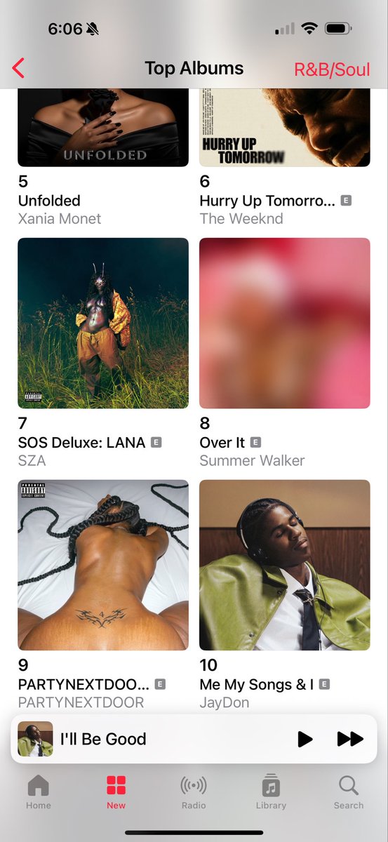 jdmccrary's tweet image. Fam… top 10 R&amp;amp;B album on @AppleMusic are yall fr rn… 🫶🏾