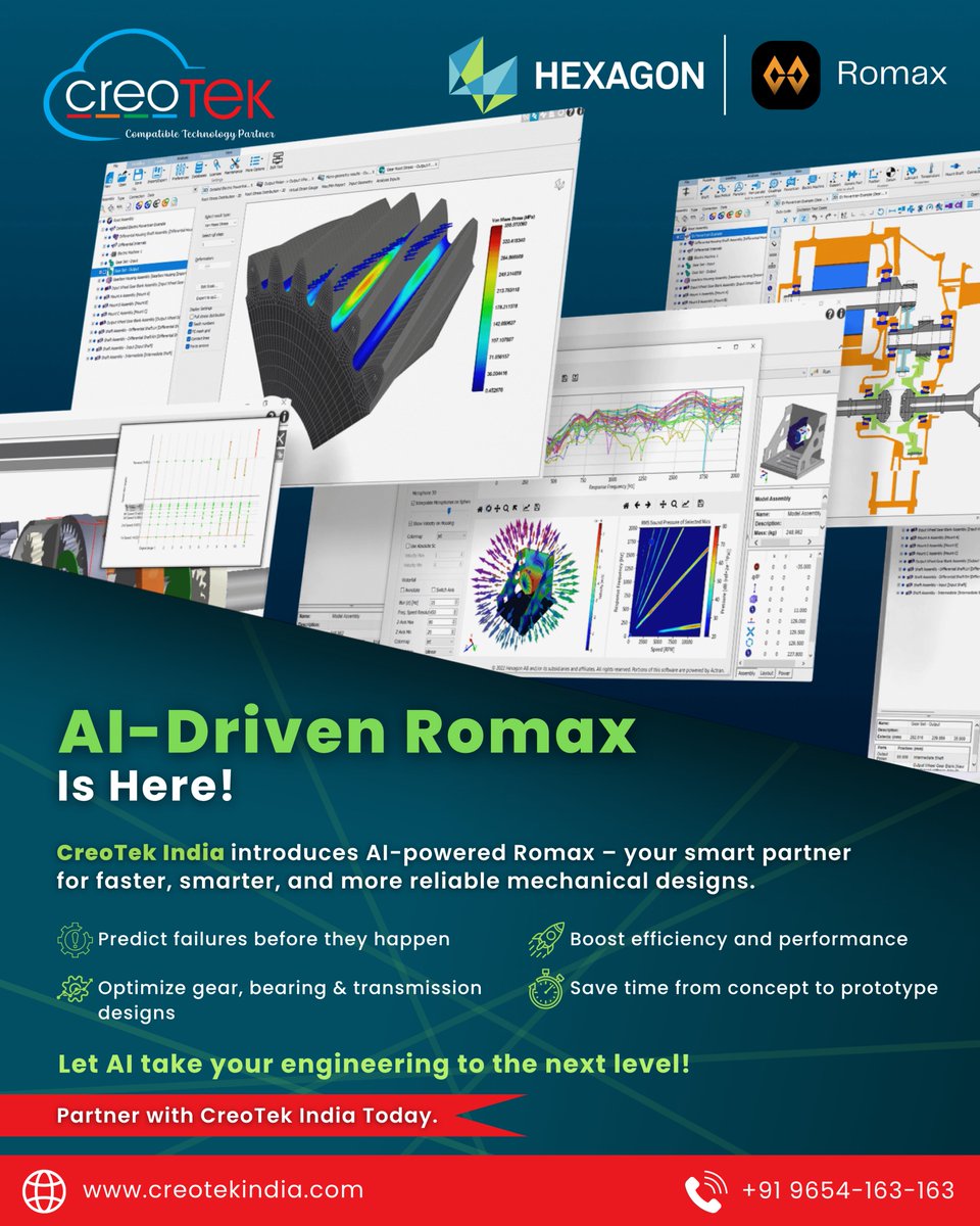 Creotekindia's tweet image. With AI-Driven Romax, your concepts go beyond calculations and models. They transform into optimized, reliable and high-performance designs that impress, perform and scale with ease.

Visit creotekindia.com/romax

#CreoTek #RomaxAI #MechanicalEngineering #ProductDesign #CAD #CAE
