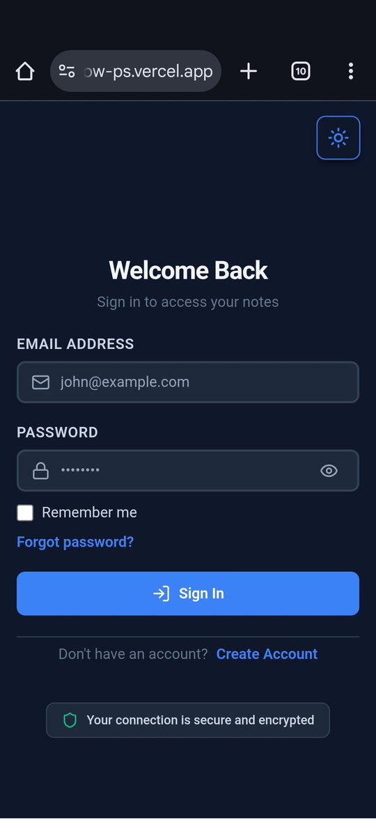 Princs67's tweet image. Today I have developed a notes application in MERN stack 
#progress #codegold #CONNECT 

notes-flow-ps.vercel.app