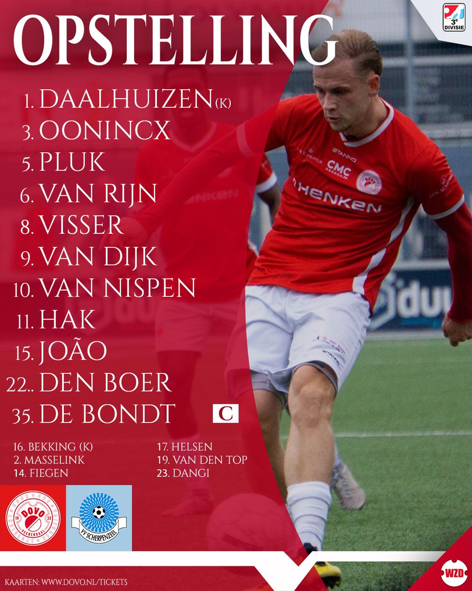 dovolivescore's tweet image. Welkom bij de LiveScore van DOVO tegen Scherpenzeel.

📲 dovolivescore.nl