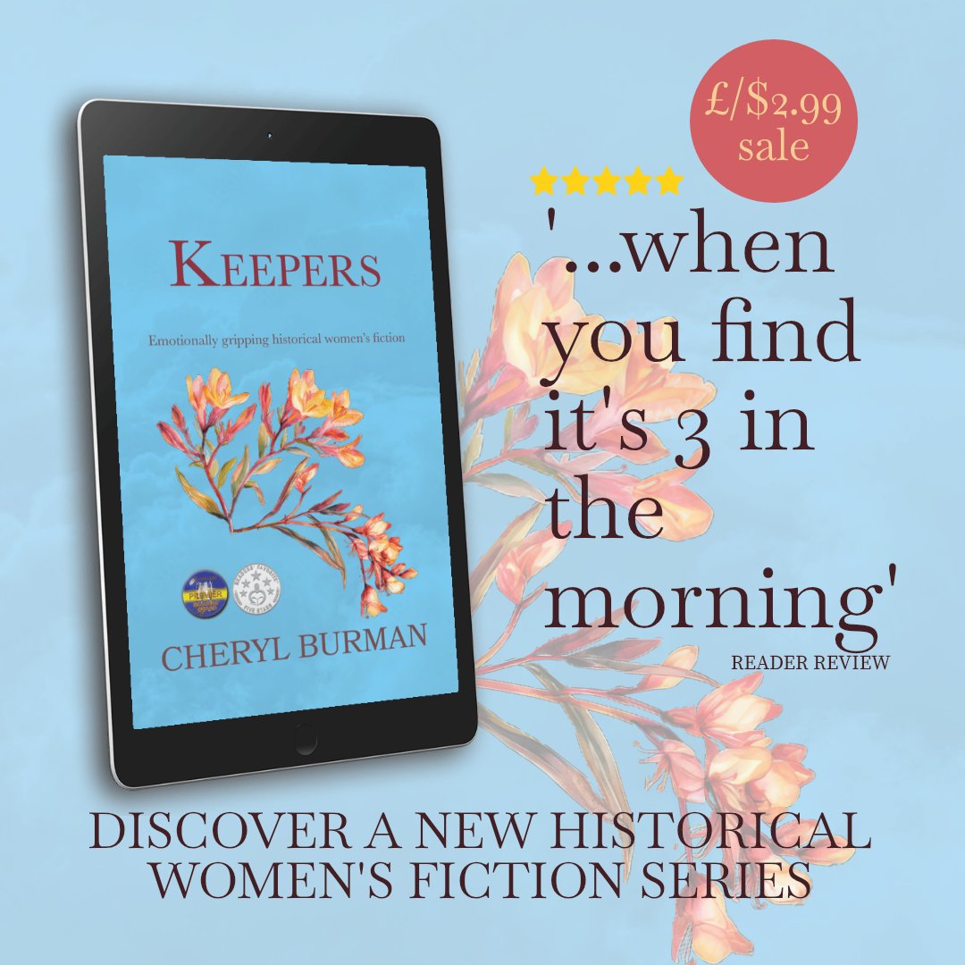 Cheryl Burman is distracted by puppy training! (@cr_burman) on Twitter photo LAST DAY
£/$2.99 sale
Would you risk everything to find love - even if it might not be there waiting?
"A captivating historical fiction tale of love, hope, struggle, & what it means to strive for happiness."
1st in #series
mybook.to/KeepersBurman
#womensfiction #romance LAST DAY
£/$2.99 sale
Would you risk everything to find love - even if it might not be there waiting?
"A captivating historical fiction tale of love, hope, struggle, & what it means to strive for happiness."
1st in #series
mybook.to/KeepersBurman
#womensfiction #romance