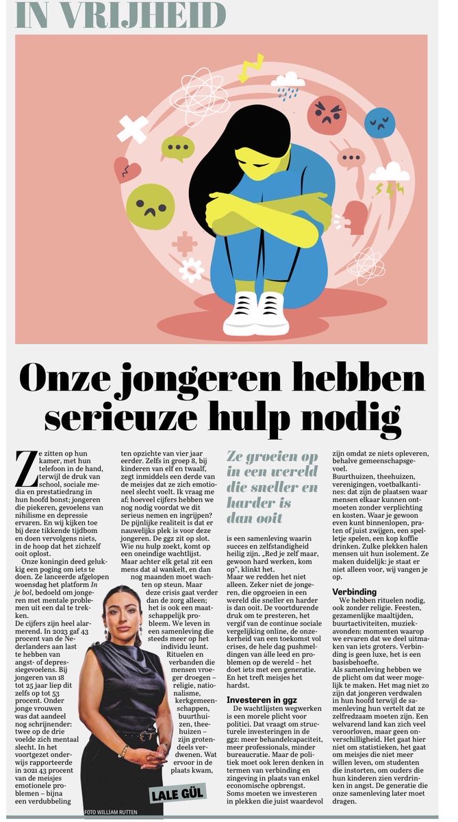 MarjoleinMoor's tweet image. Goede column van @lale_gul89. Erg met haar eens dat we veel beter ons best moeten doen voor onze jongeren, waardoor zij minder individuele stress ervaren en een beter toekomstperspectief krijgen.