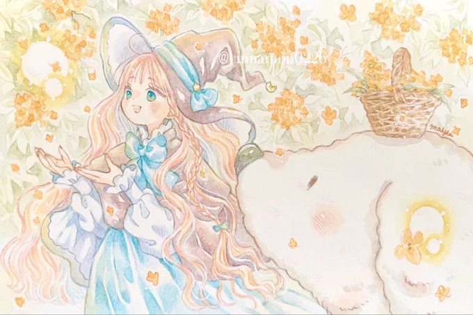 秋の香り集めて #わたしだけの魔法使い #アナログイラスト
