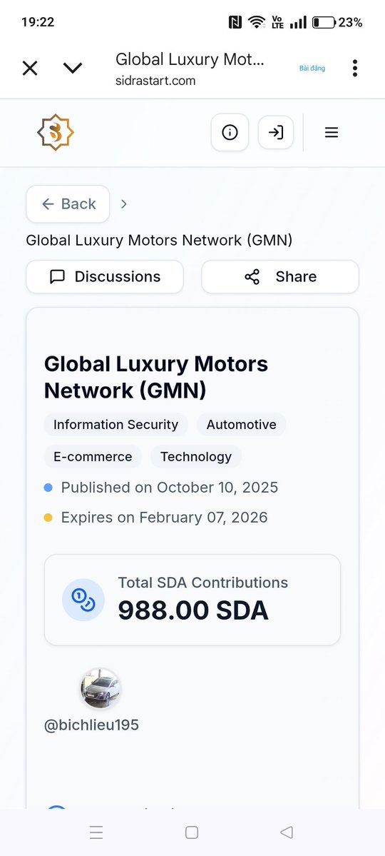 Bichlieu195's tweet image. sidrastart.com/project/9ab552… 😍😍 dự án xe hơi sang trọng 🚘🚘 ✈️✈️ 
#GMN token 👍👍
Link Telegram 👇👇
t.me/+CDJVUmcbcddjY…