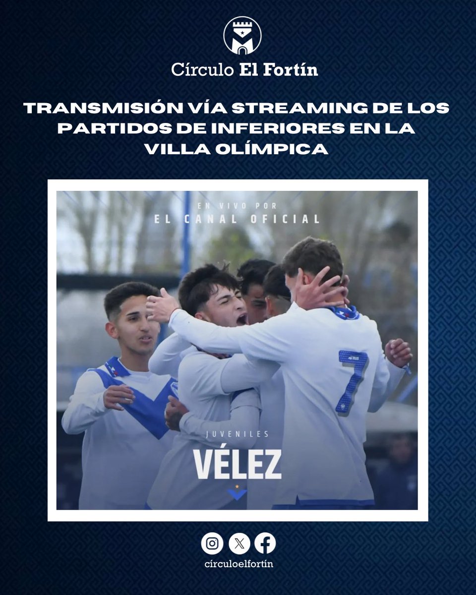 CirculoElFortin's tweet image. 🏭💙 Desde hoy, los partidos de las divisiones inferiores de #Vélez se podrán ver en vivo por el canal oficial.

🎥 Vélez 🆚 Godoy Cruz
🔗 youtube.com/live/2h8BmHaU0…

👏🏼 Felicitamos a Carlos Figueroa, Jean Lucas González y Camila Riveros, integrantes del Círculo, por este gran paso.