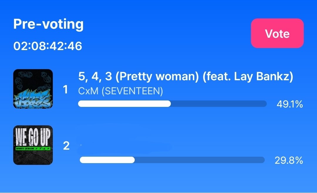 SSVTsupport's tweet image. [MCOUNTDOWN التصويت المسبق ل ] 

-قوموا بالتوصويت لاغنيه سكوبس و مينقيو 5, 4, 3 (Pretty woman)  

🗓 : ينتهى التصويت يوم 10/13
- يمكنكم التصوريت 5 مرات لكل حساب في اليوم 
🗳 mnetplus.onelink.me/TRa8/xohkwx0b

#에스쿱스X민규 #세븐틴
#CxM #SEVENTEEN @pledis_17