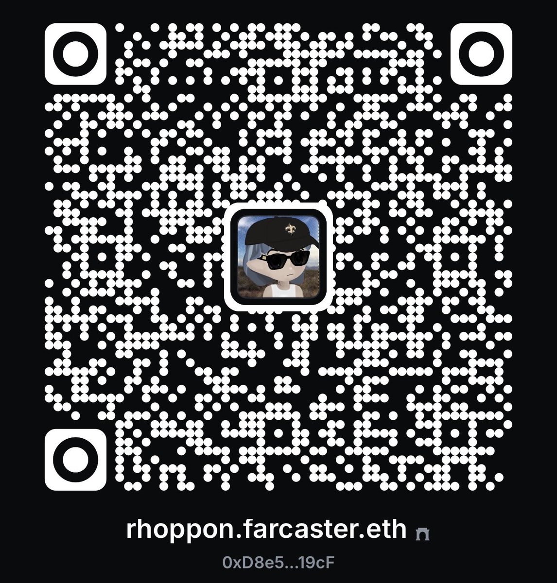 Base App을 통한 rhoppon.farcaster.eth의 USDC 기부용 QR 코드