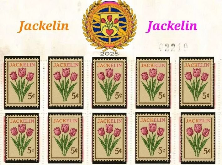 The first Jackelin postage stamps