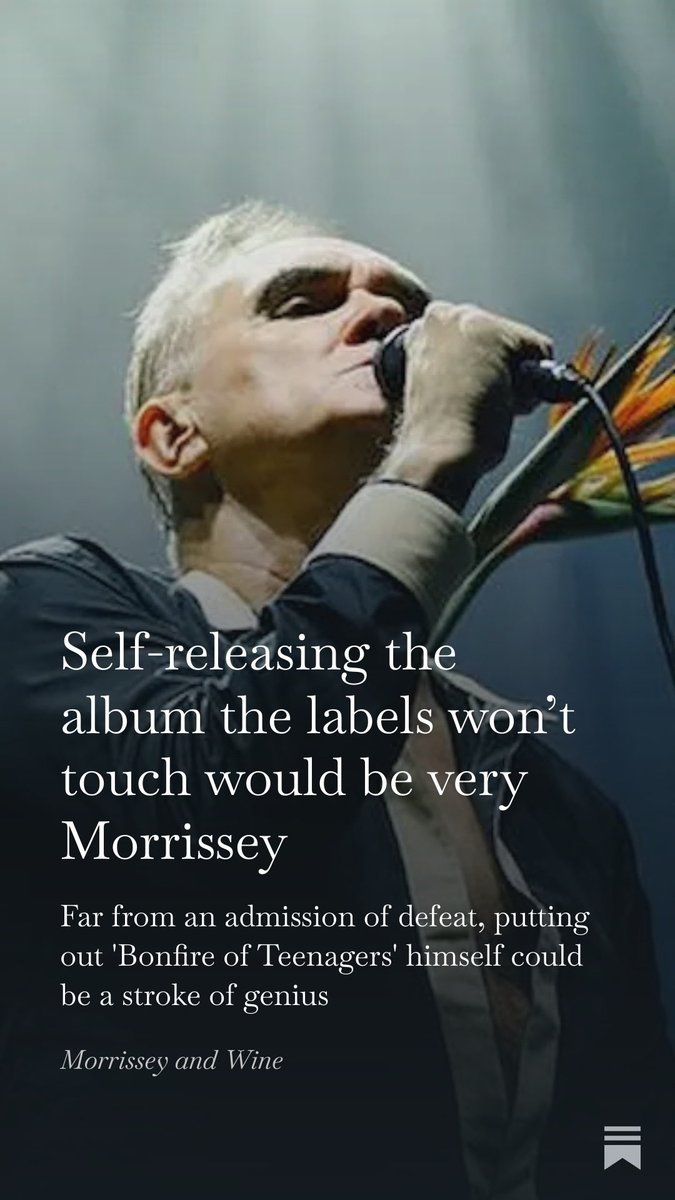Is Morrissey’s desire for a prestigious record deal more important than actually getting the music out there?

📰 Read the full story for free on Substack open.substack.com/pub/morrisseya…