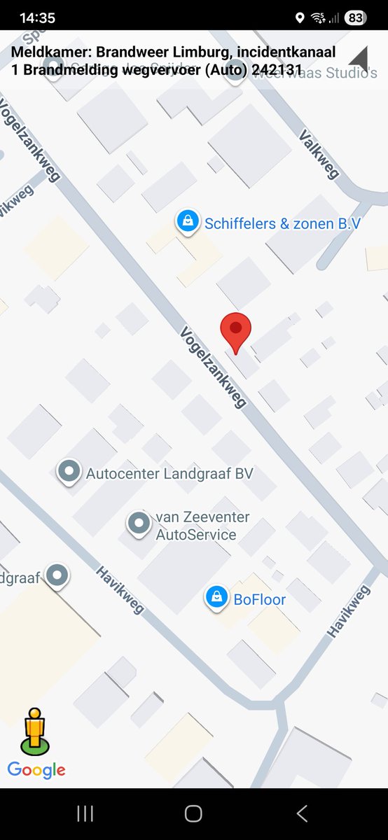 Brandmelding wegvervoer met inzet hulpdiensten