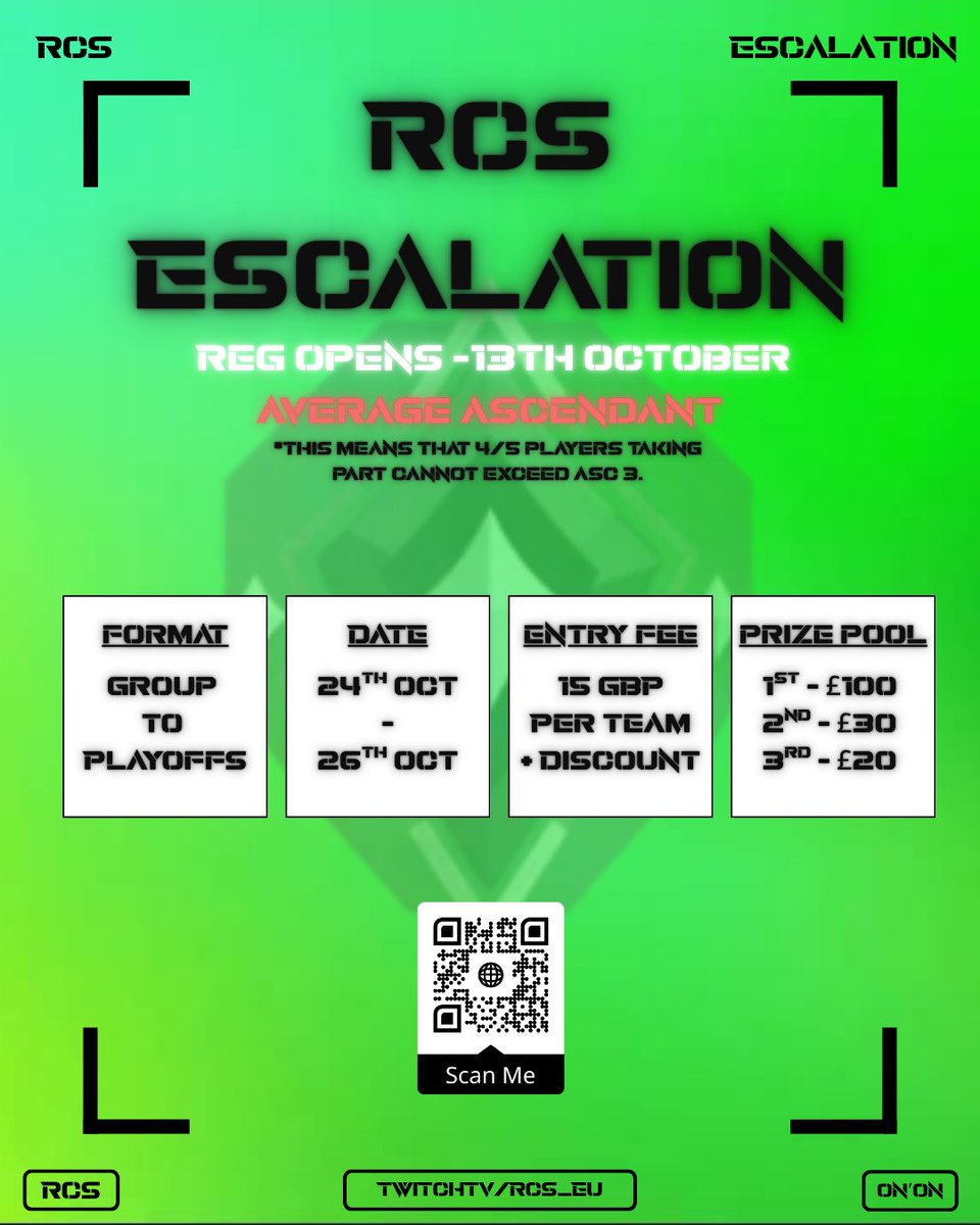 👀 We had some changes for our upcoming event, make sure to read them below!

- This will be a weekend event, starting on a friday and ending Sunday

- Entry fee has been bought down to £15 counting the people with a discount code

- Prize pool had to be adjusted.

- Only 16