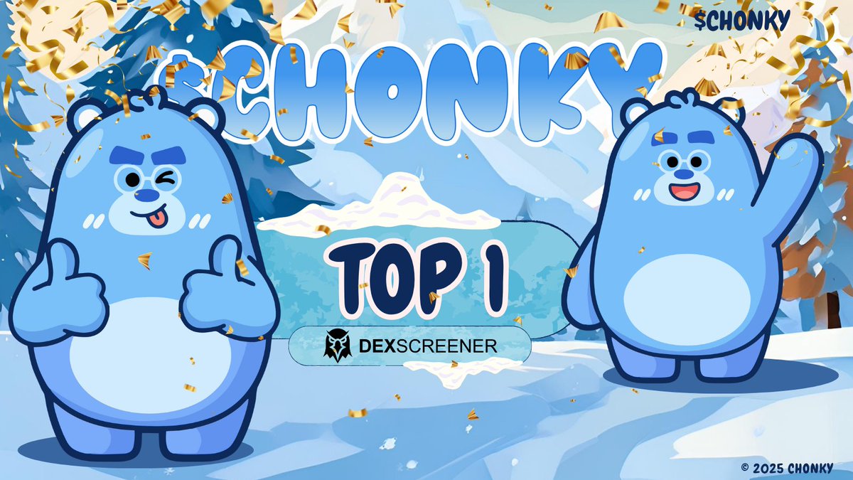 chonky_meme's tweet photo. 🎉 $CHONKY is leading. Top#1 on DexScreener confirms the move.
https://t.co/jtvtK6pH8d https://t.co/9I6qTLgChc