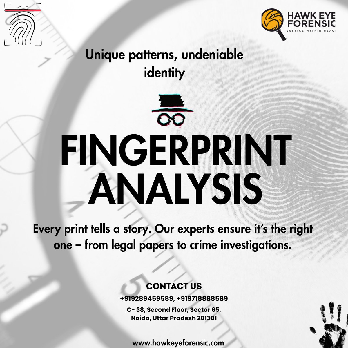 ForensicHawk's tweet image. Every fingerprint is unique — a silent witness that never lies.

At Hawk Eye Forensic, our experts specialise in fingerprint analysis to uncover the truth.

Precision. Integrity. Justice within reach.
#Fingerprintanalysi #Forensicscience #Hawkeyeforensic #Digitalforensics