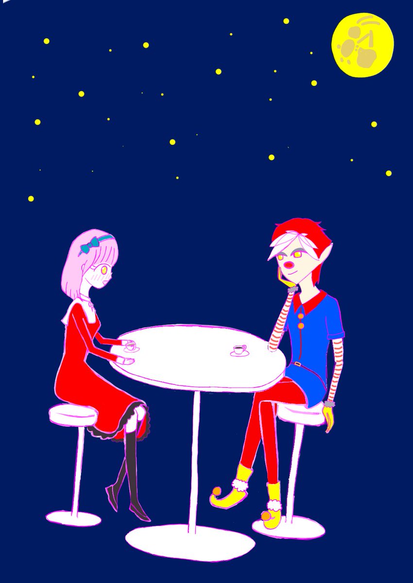 #三連休はフォロワーさんが増えるらしい
#イラスト
そして今年も中秋の名月に間に合いませんでしたとさ。
「星空デート」のつもりで描きました💕
(；´∀｀)