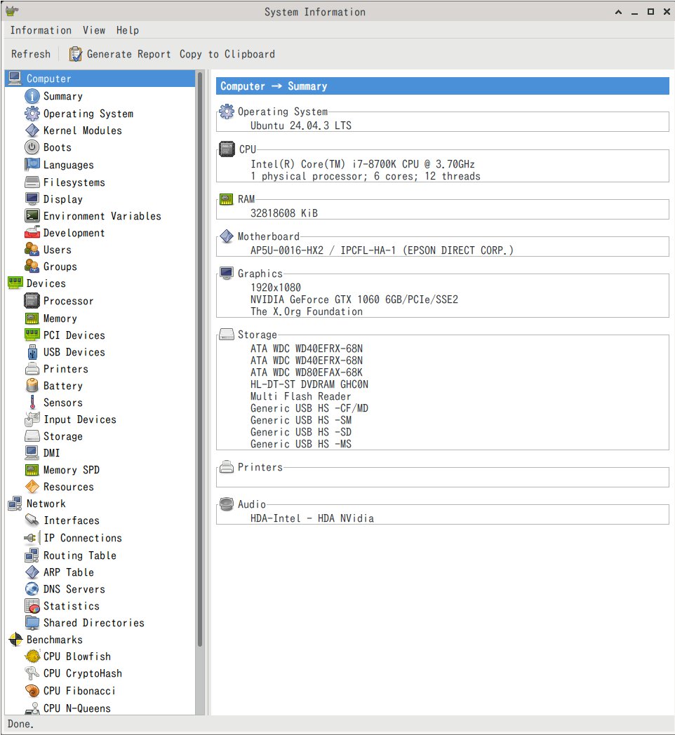 Hekun126's tweet image. いよいよWindows10のサポート終了が近づいてきました。
我が家はXubuntuなので問題なし。
OSは最新の24.04.3LTS。
調べてみると、私のメインマシンはi7-8700Kなので
2017年製でした。
まだまだ現役です！
(^^)v
#Windows10 
#サポート終了 
#ubuntu 
#xubuntu