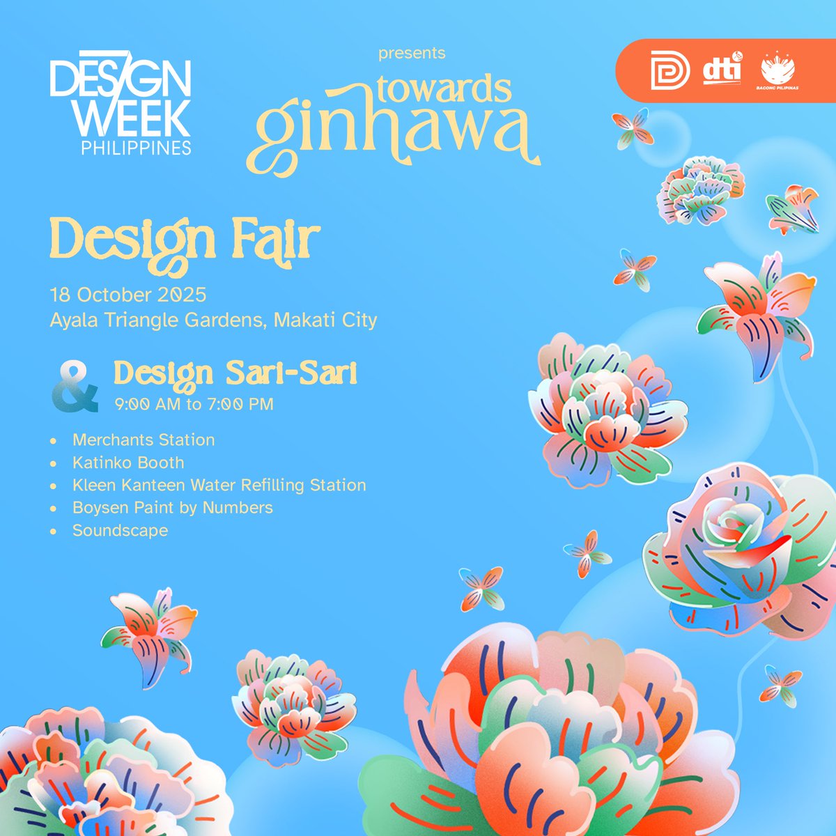 DTIDesignCenter's tweet image. Be part of a community designing a more flourishing future.
Visit our website for more details and register now: 
designcenter.gov.ph/design-week-ph…
#DesignWeekPhilippines #DesignWeekPH #DWP2025 #TowardsGinhawa