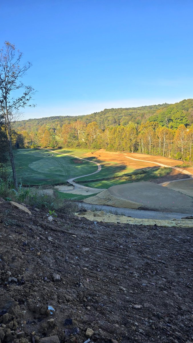 They're building 9 new holes at French Lick, then renovating the Valley Links to make a third 18-hole course. The new 9, on a ridge above the valley, looks amazing