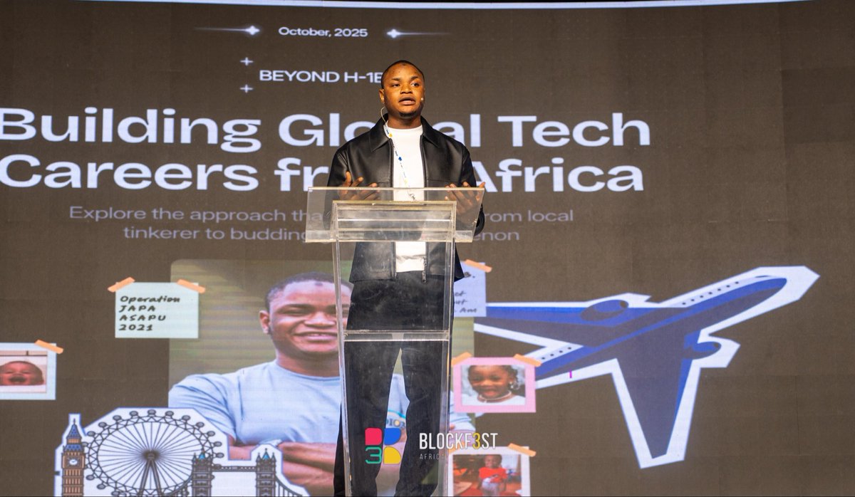 blockfestafrica's tweet image. You don’t need to leave Africa to build a global career.

That’s the message from @olanetsoft at “Building a Global Tech Career from Africa” panel 

A pure gems 💎

#BlockFestAfrica #BlockfestAfrica2025
