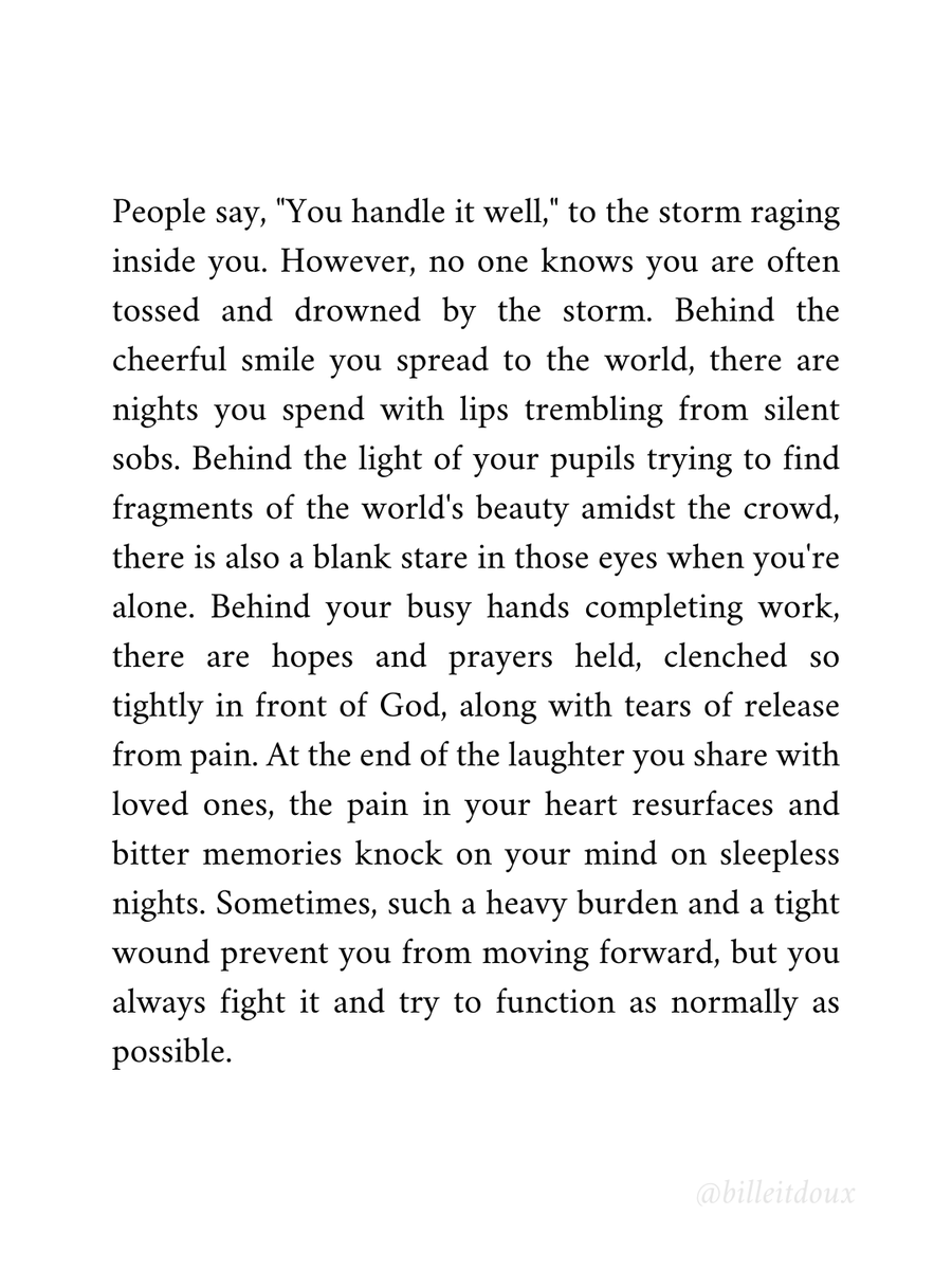 billeitdoux's tweet image. A letter to people who carry their wounds with grace, even when the weight feels unbearable.