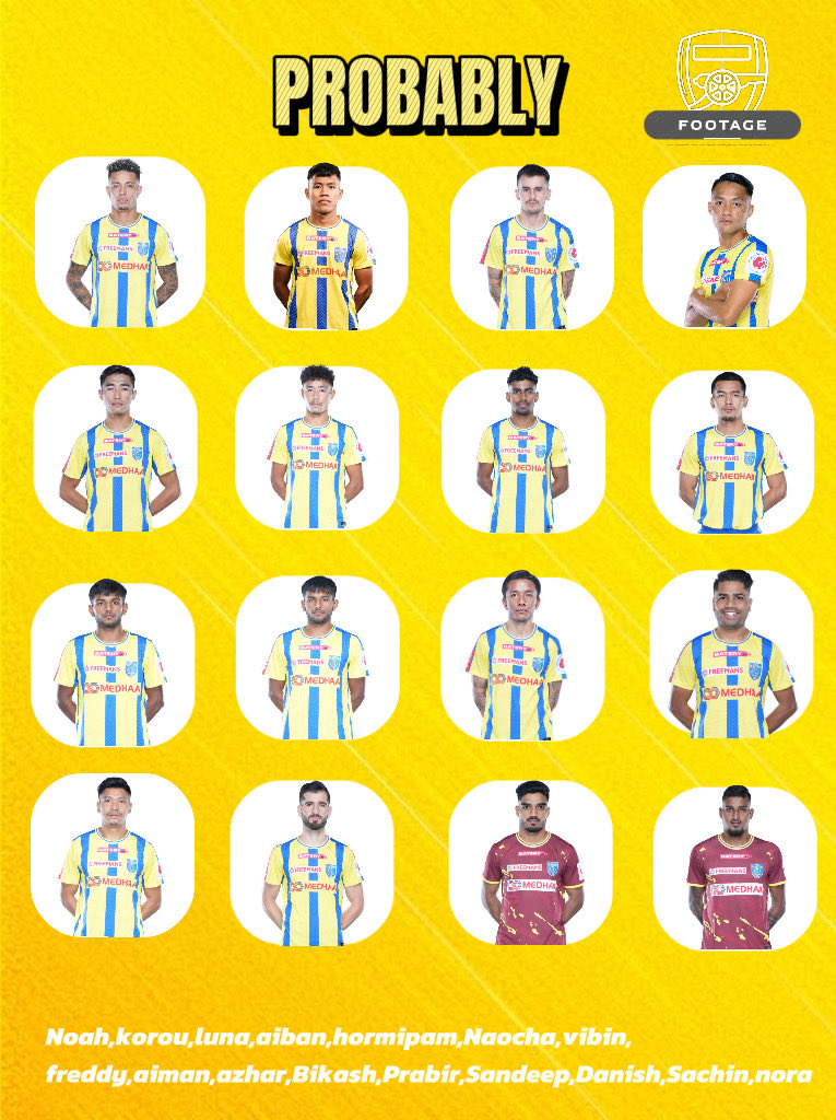 FOOTAGE__0's tweet image. Prediction series (Blasters)
Probably it will be our 36 players including Supercup squad.
Any change want here ?
#KBFC #KeralaBlasters