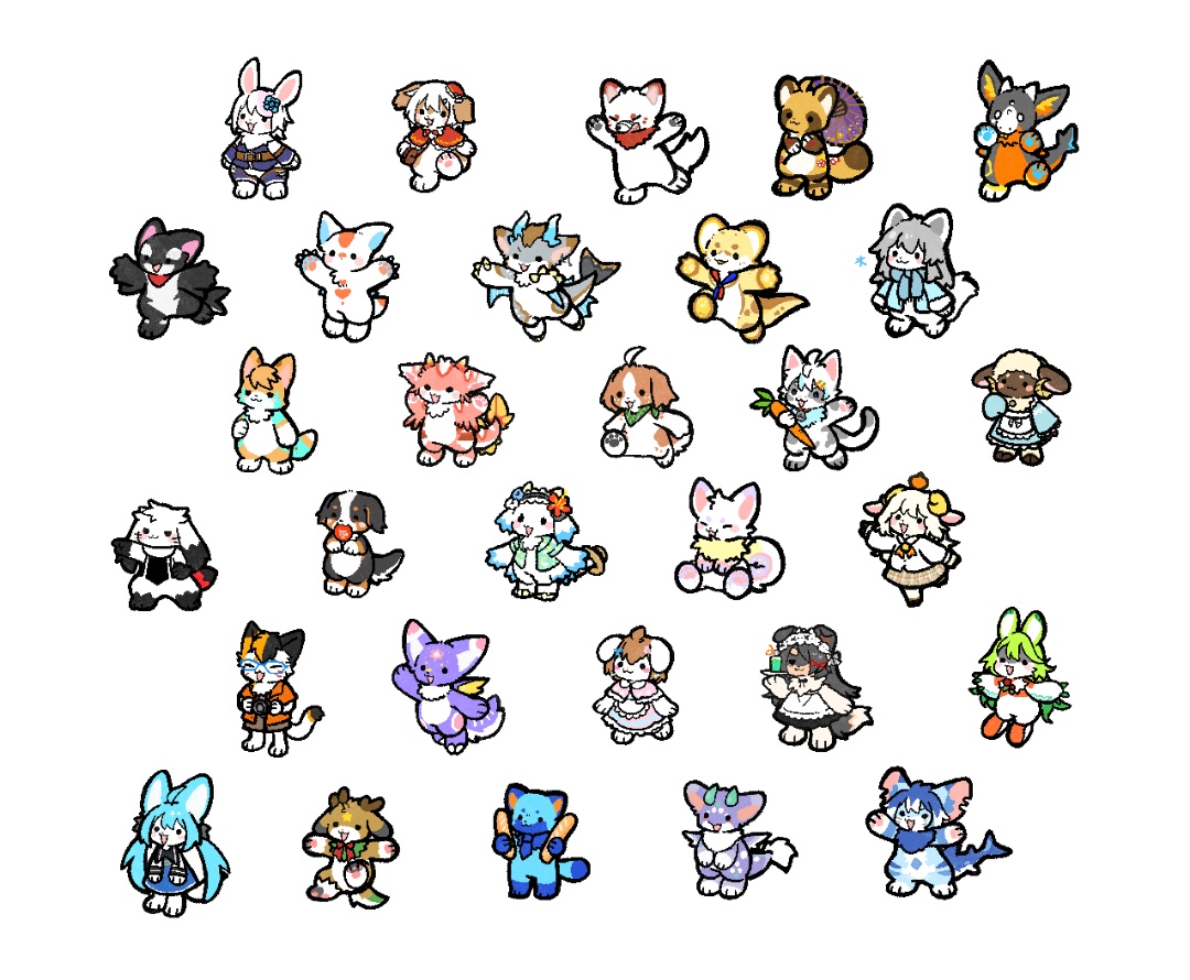 LUZmofiiyo_mofu's tweet image. ちいさい‼️（ver.07）
にぎやかです😹