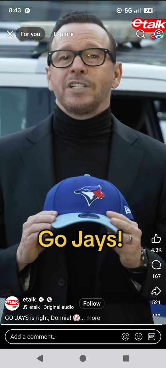 Tigger7's tweet image. Donnie Wahlberg: &quot;Baseball&apos;s better when the Blue Jays are good.&quot;

#BlueJays 
#WANTITALL