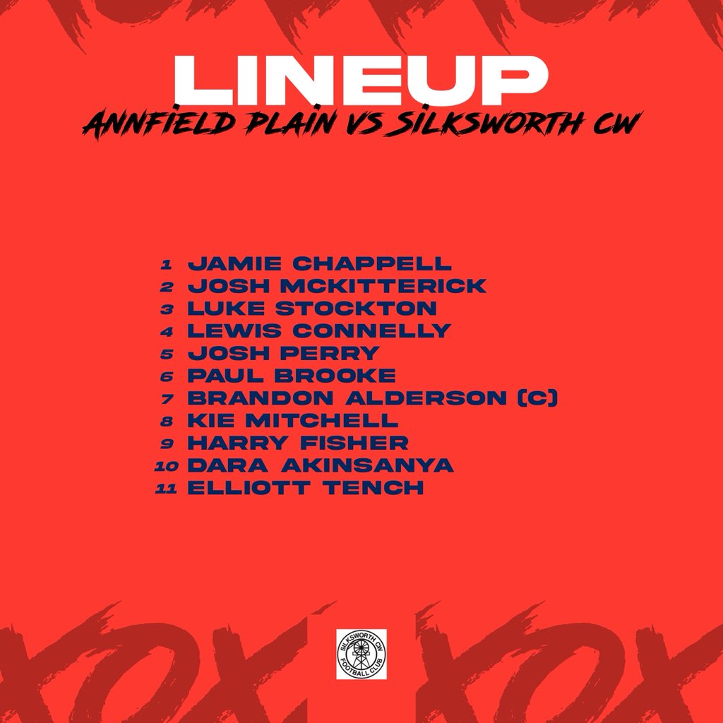 How we line up for today’s away cup tie vs Annfield Plain