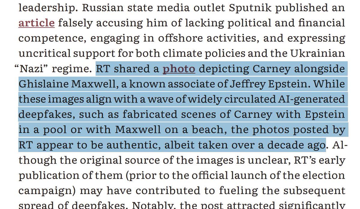 Tablesalt13's tweet image. Hahah!

The goverment of Canada funded a report on election manipulation and deepfakes 

and they CONCLUDED

that the RT images of Mark Carney and Ghislaine Maxwell 

were REAL! 😂😂😂