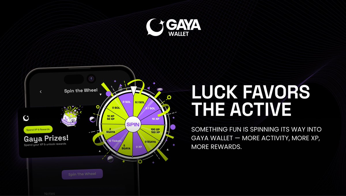 Gayawallet's tweet image. 🎯 Luck Favors the Active 🎯
More activity = more chances to win.
Something exciting is spinning into Gaya Wallet. 👀
#GayaWallet #GAYAToken #Web3 #Crypto