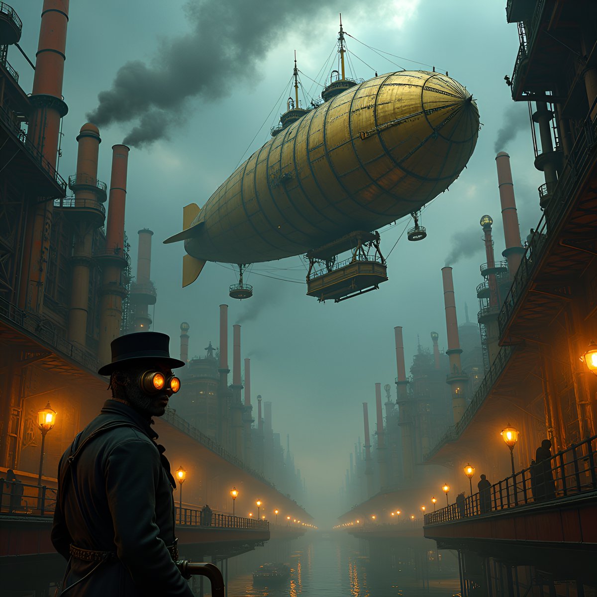 PromptSin's tweet image. Step into a steampunk world where innovation meets imagination! 🚀✨ Explore new horizons today. #CyberPunkVibes #RetroFuturism