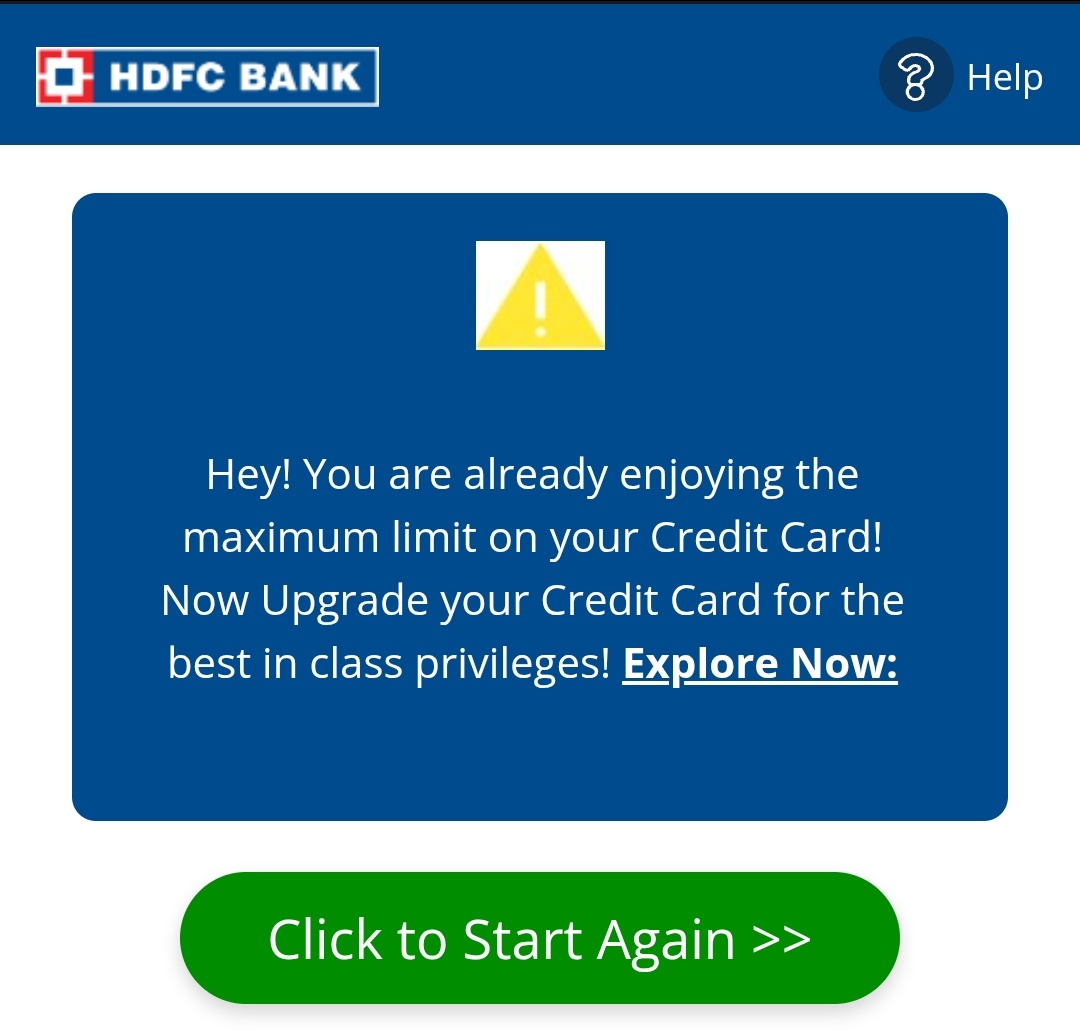 think_in_points's tweet image. Every few months, I see posts about HDFC credit limit upgrades.
I check mine and every time it's the same message since 2022.
At this point, I think HDFC’s limit enhancement system runs on vibes 😏
Who else is in the same boat?