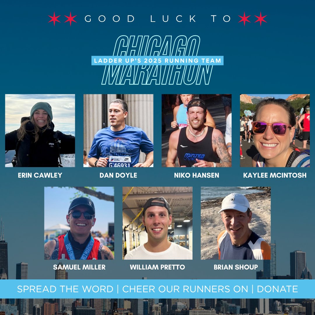 LadderUp's tweet image. To our amazing @ChiMarathon runners, we wish you the best of luck on Sunday! Thank you for supporting #LadderUp &amp;amp; taking on the 26.2 mile challenge. Let's cheer them on all the way to the finish line! 

Support our running team &amp;amp; learn more, visit tinyurl.com/LUChiMarathon25
