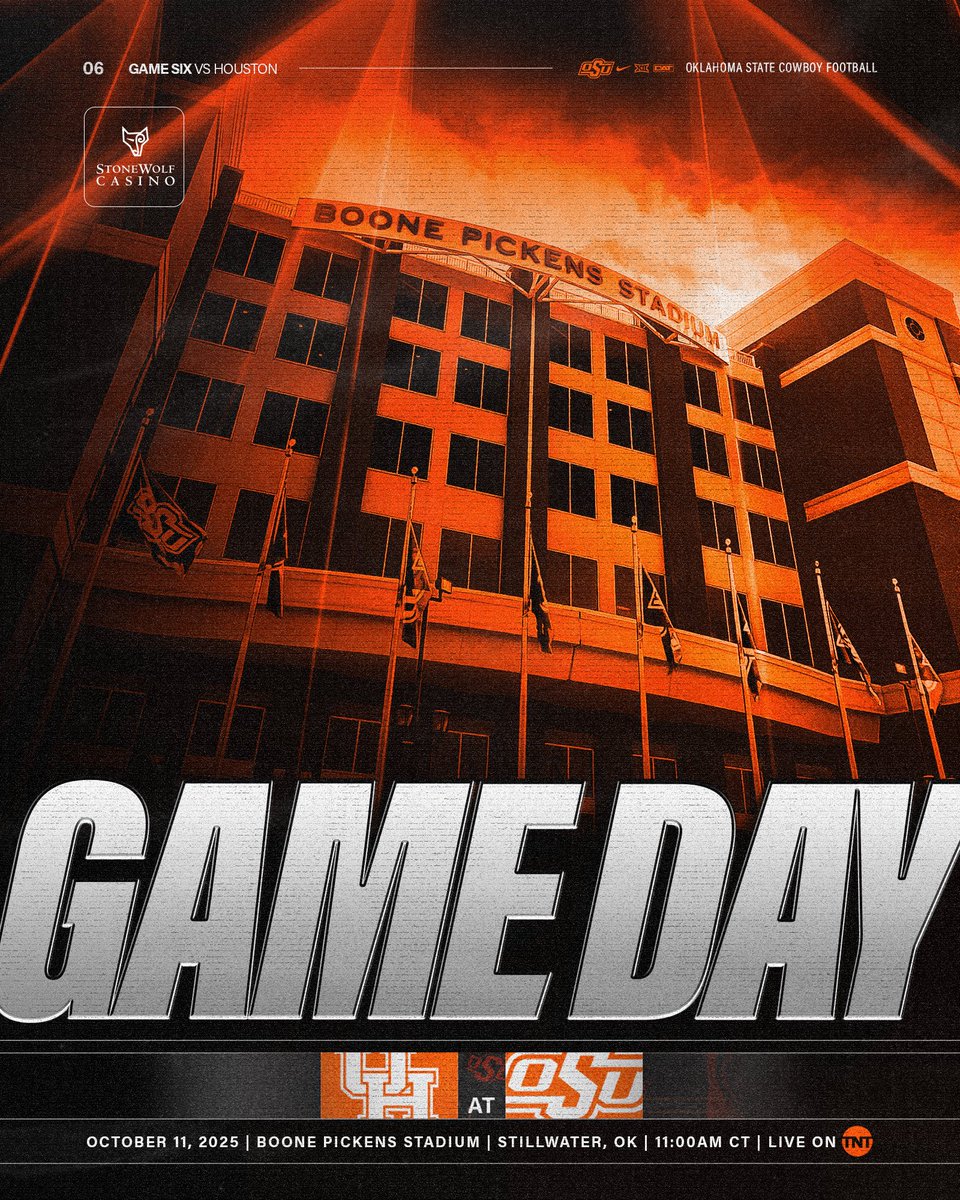 WAKE UP! It’s game day! 🤠

Vs. Houston
⏰ 11:00 a.m. Ct
🏟️ BPS
📺 TNT
📻 okla.st/GetVarsity