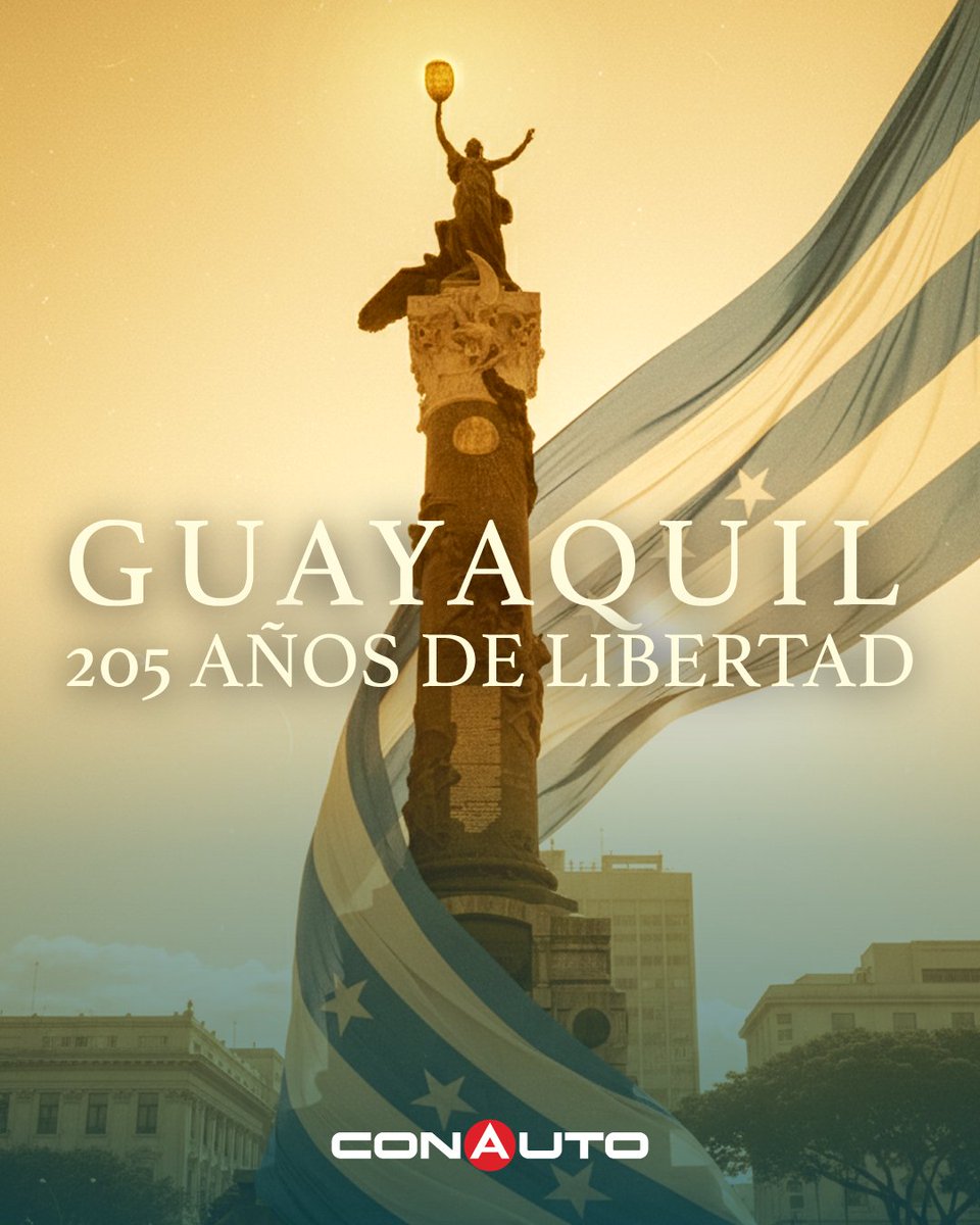 ConautoEC's tweet image. Hace 205 años, Guayaquil eligió la libertad y marcó el rumbo de una nación valiente.
Hoy, su espíritu sigue encendiendo motores, impulsando sueños y construyendo futuro.

💙🤍
#Guayaquil205Años #Conauto #9DeOctubre #GuayaquilLibre