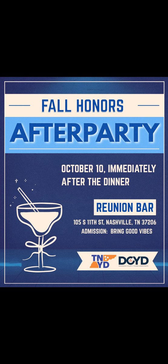 DCYDTN's tweet image. Nashville, the night’s not over! 🎉 Join us immediately after the DCDP Fall Honors Dinner for the official After Party at Reunion Bar!

✨ Thursday, October 10th
📍 Reunion Bar
🕺🏾 Good vibes, great people, and plenty to celebrate!

#DCDP #FallHonorsDinner #ReunionAfterParty