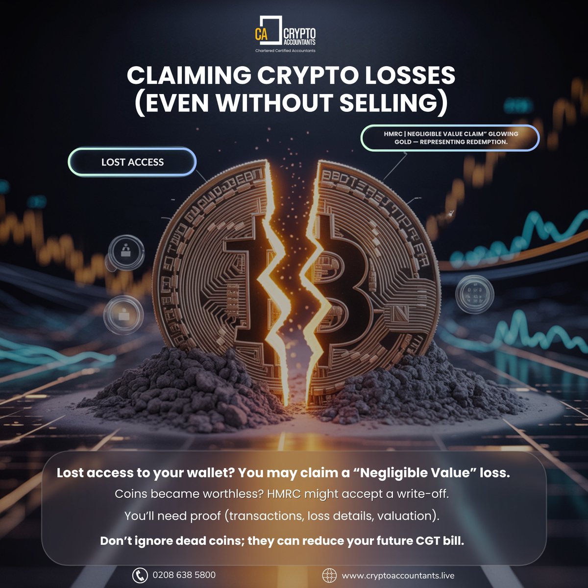 web3_accountant's tweet image. Crypto loss but didn’t sell?

HMRC may still let you claim it.

Don’t ignore “dead” coins, they can save tax.

#crypto #cryptotax #hmrc #ukcrypto #capitalgains