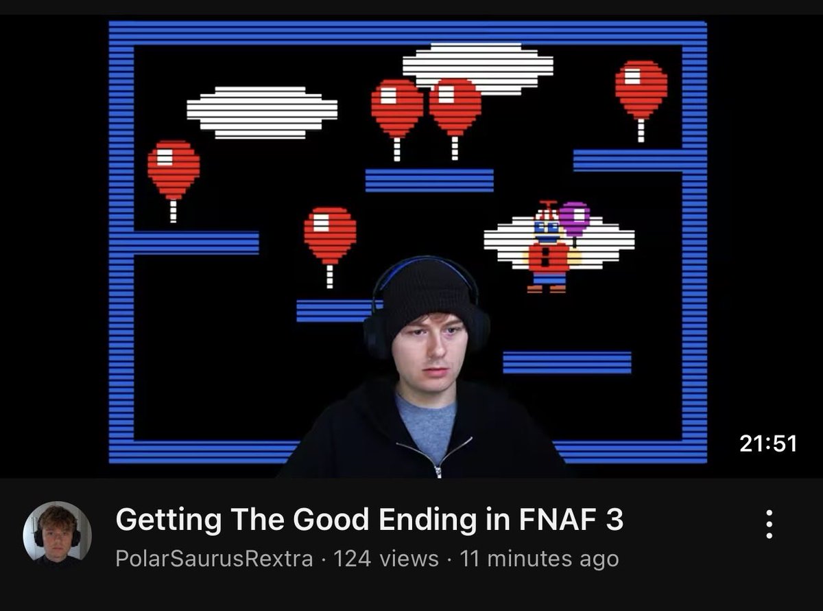 I got the good ending in FNAF 3 so I can finally do aggressive nightmare mode 

youtu.be/8VUWRI48PKg?si…