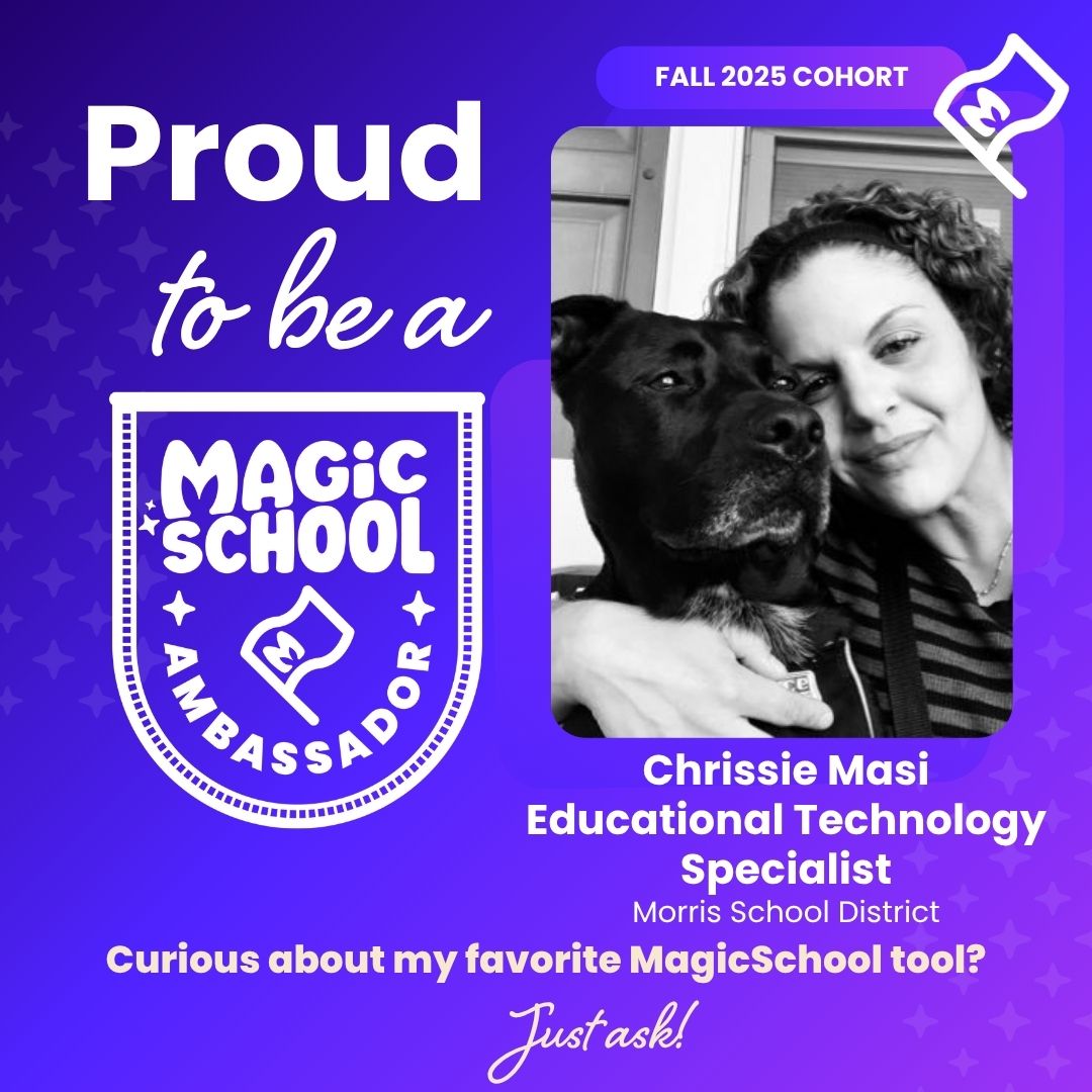 CMasi12's tweet photo. Thrilled to be a #MagicSchoolAmbassador! ๐ซ
Empowering teachers to use AI with purpose, creativity, and impact. โจ #AIinEducation #EdTech #MagicSchoolAI #EdTechChat #ETCoaches @magicschoolai #K12 #Teachers #Students https://t.co/03uuf7eLpJ
