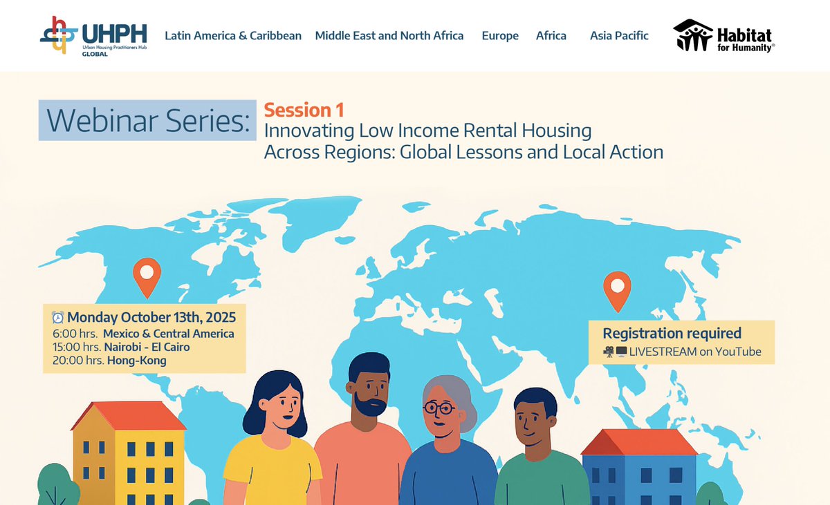 Habitat_LAC's tweet image. 🌍 Join our Global Webinar Series:
📅 Oct 13h State of Play 👉 us06web.zoom.us/webinar/regist…
 
📅 Oct 15 What’s Working 👉 us06web.zoom.us/webinar/regist…
 
🔑 Let’s exchange ideas &amp;amp; strengthen #RentalHousing 
#HousingForAll #HabitatForHumanity